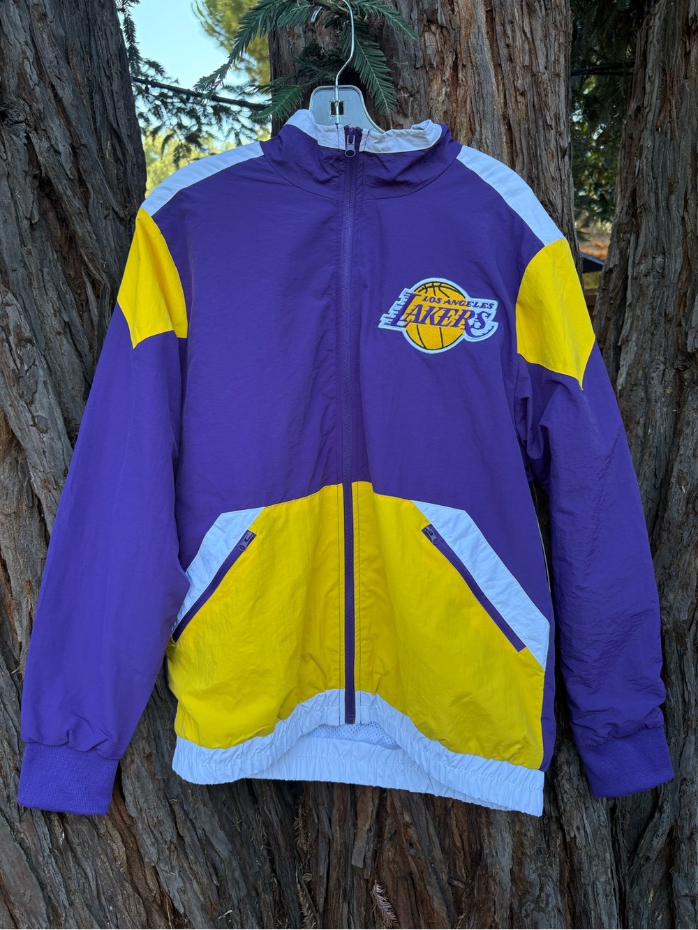 Ultra Game Lakers Full Zip Windbreaker Jacket NWT Medium